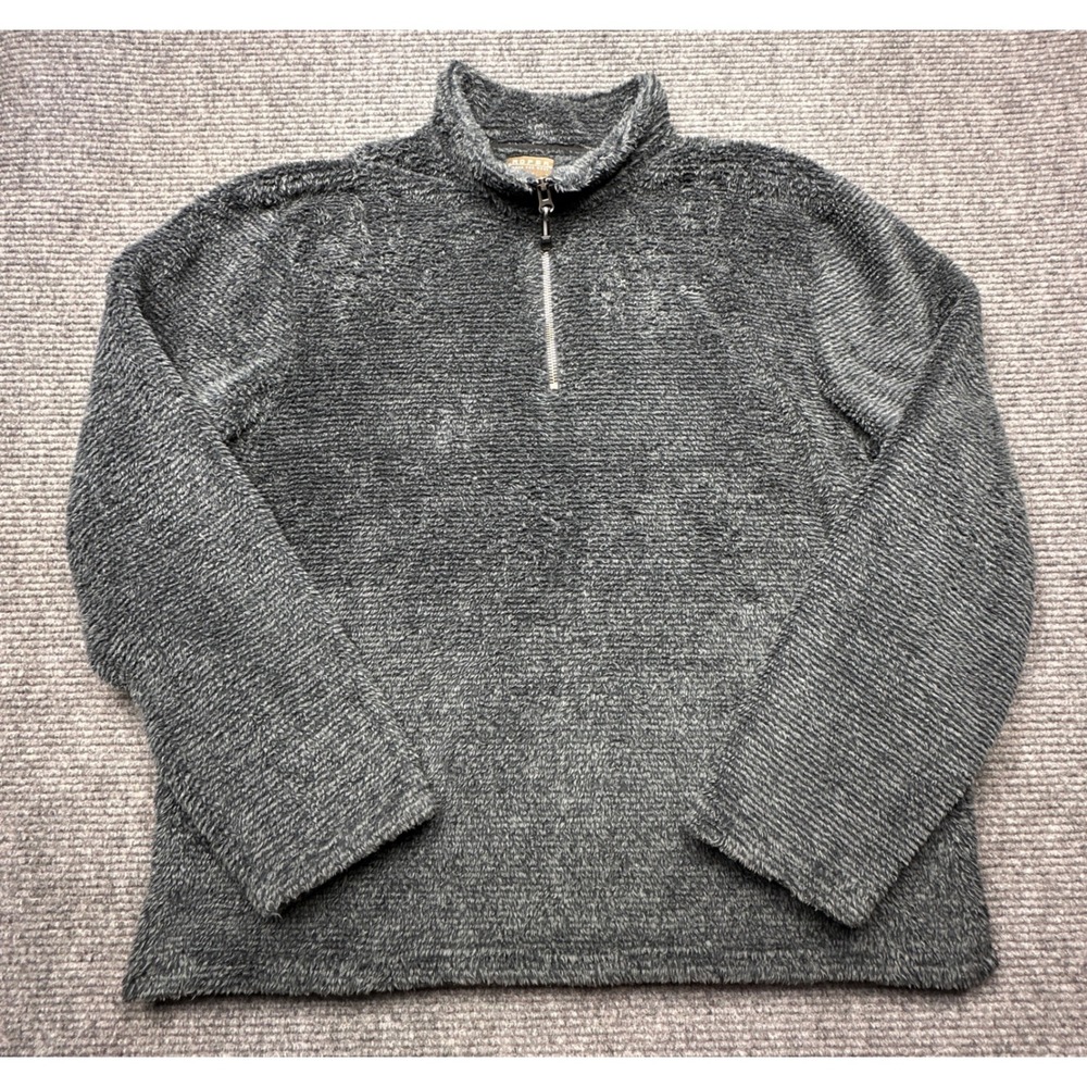 Roper Fleece Pullover Mens 2XL Gray Quarter Zip Shag